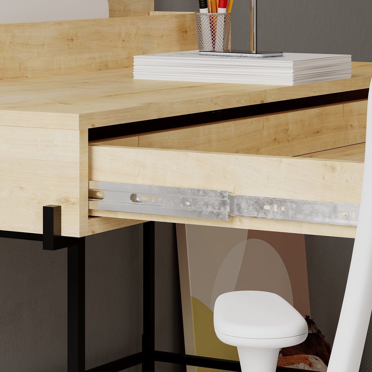 Leila Bureau moderne multifonctionnel de 110 cm de large