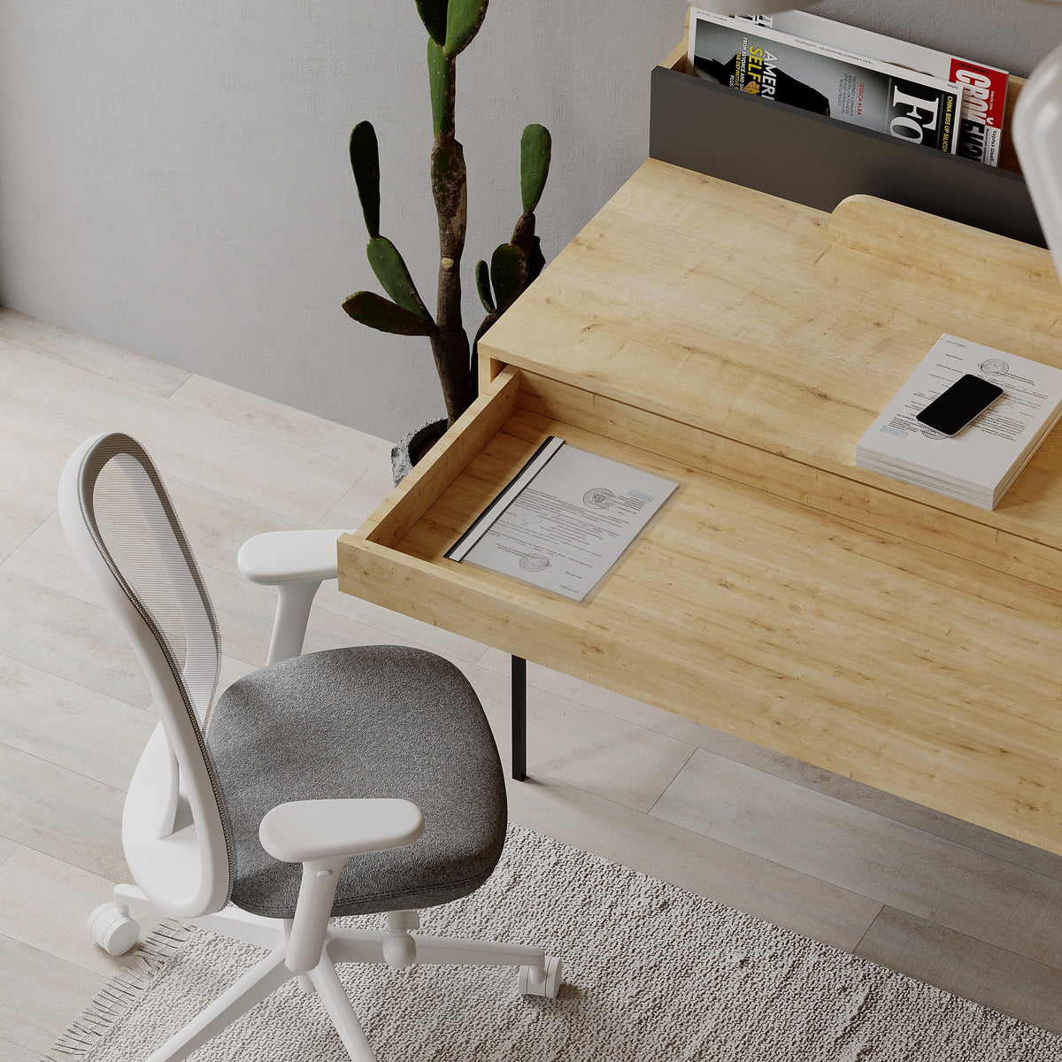 Leila Bureau moderne multifonctionnel de 110 cm de large