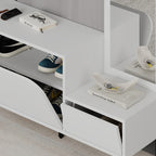 Meuble d'entrée Mila 3-en-1 avec miroir et range-chaussures