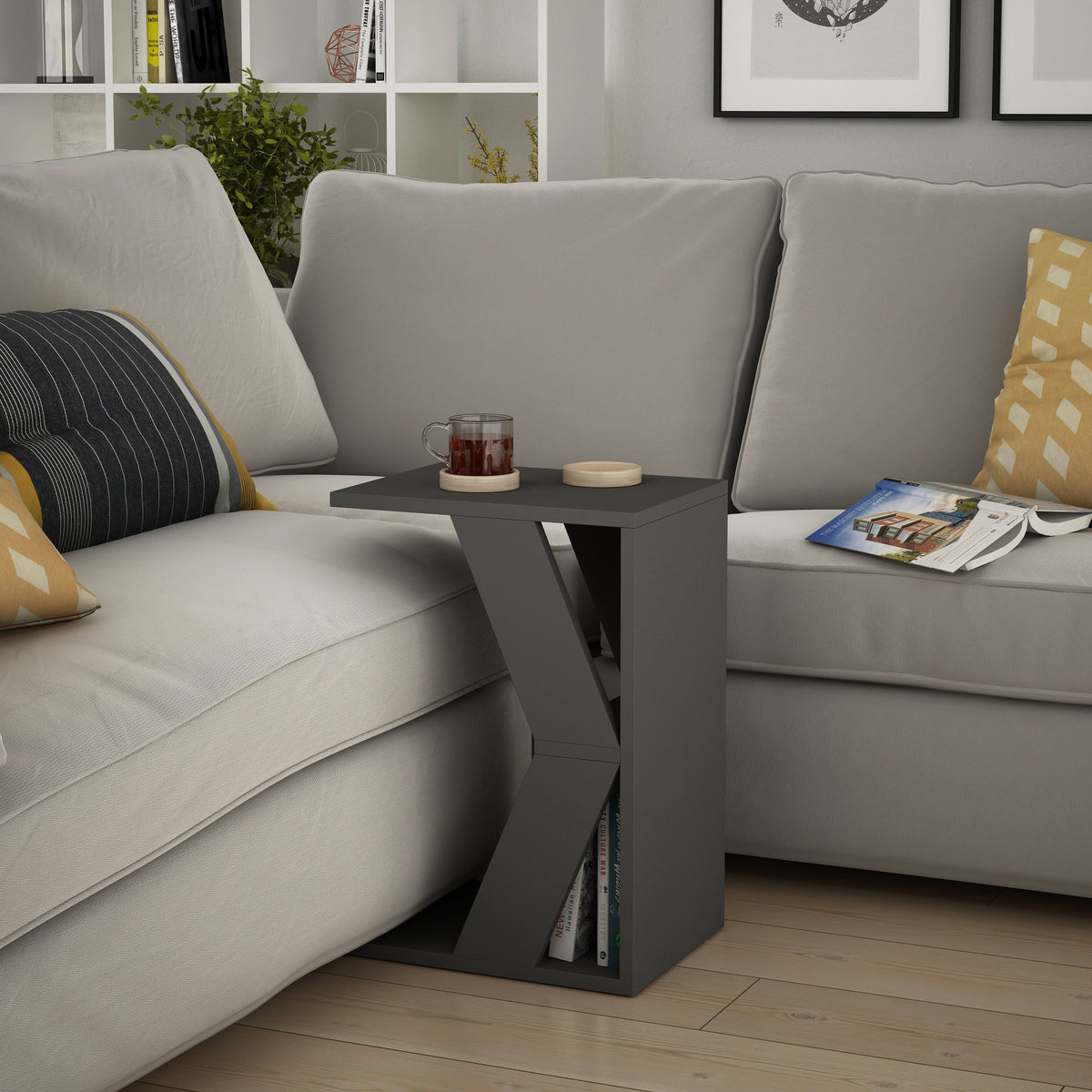 Table Naze moderne en forme de C, multi-usage H 57 cm