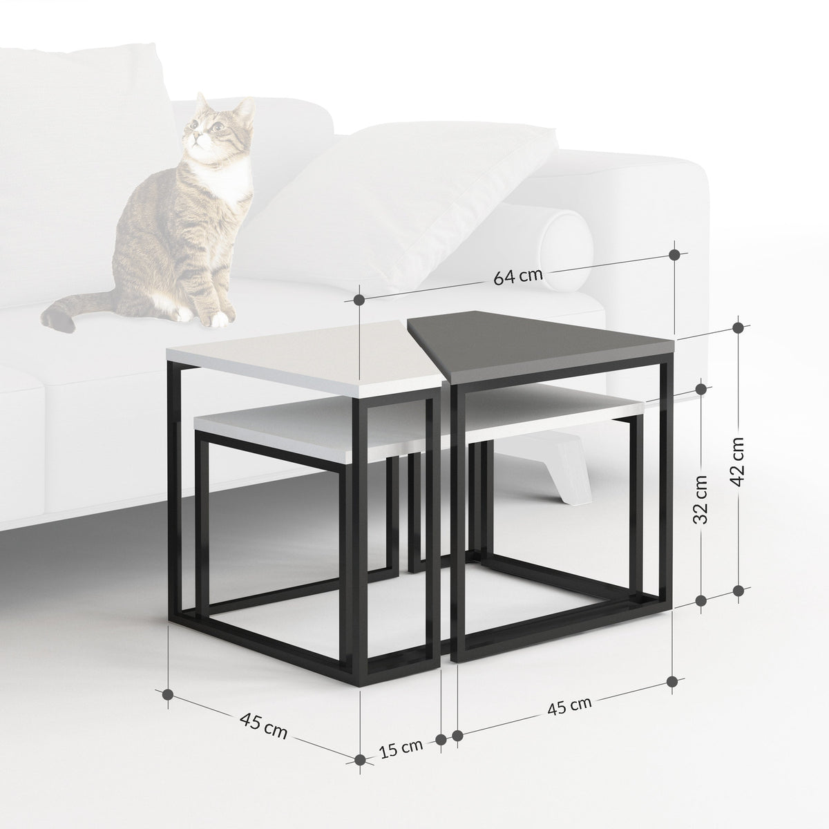 Table Basse Moderne Ohlady, Polyvalente H 41,8 cm