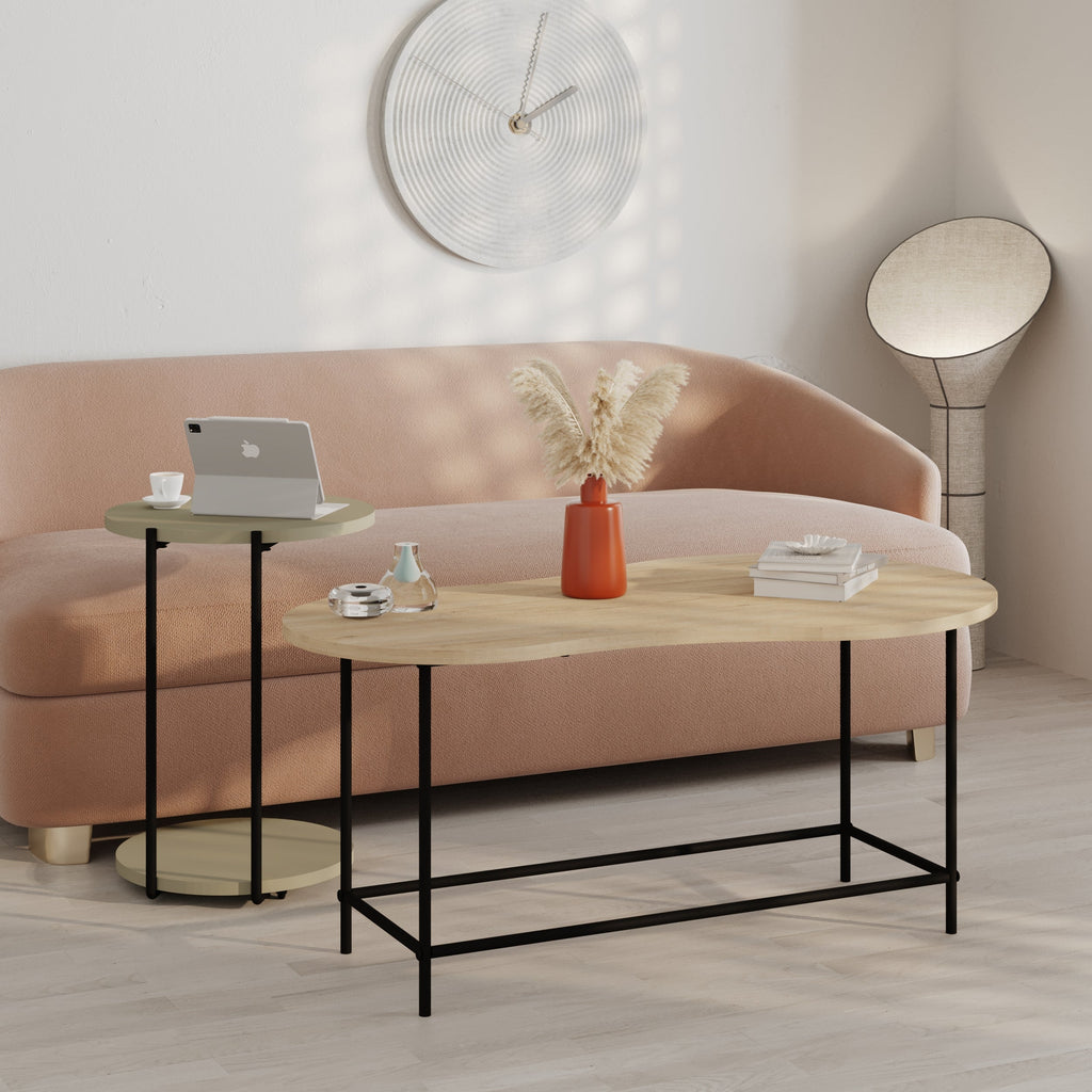 Table basse gigogne Cuddle - Ensemble moderne de 2 pièces