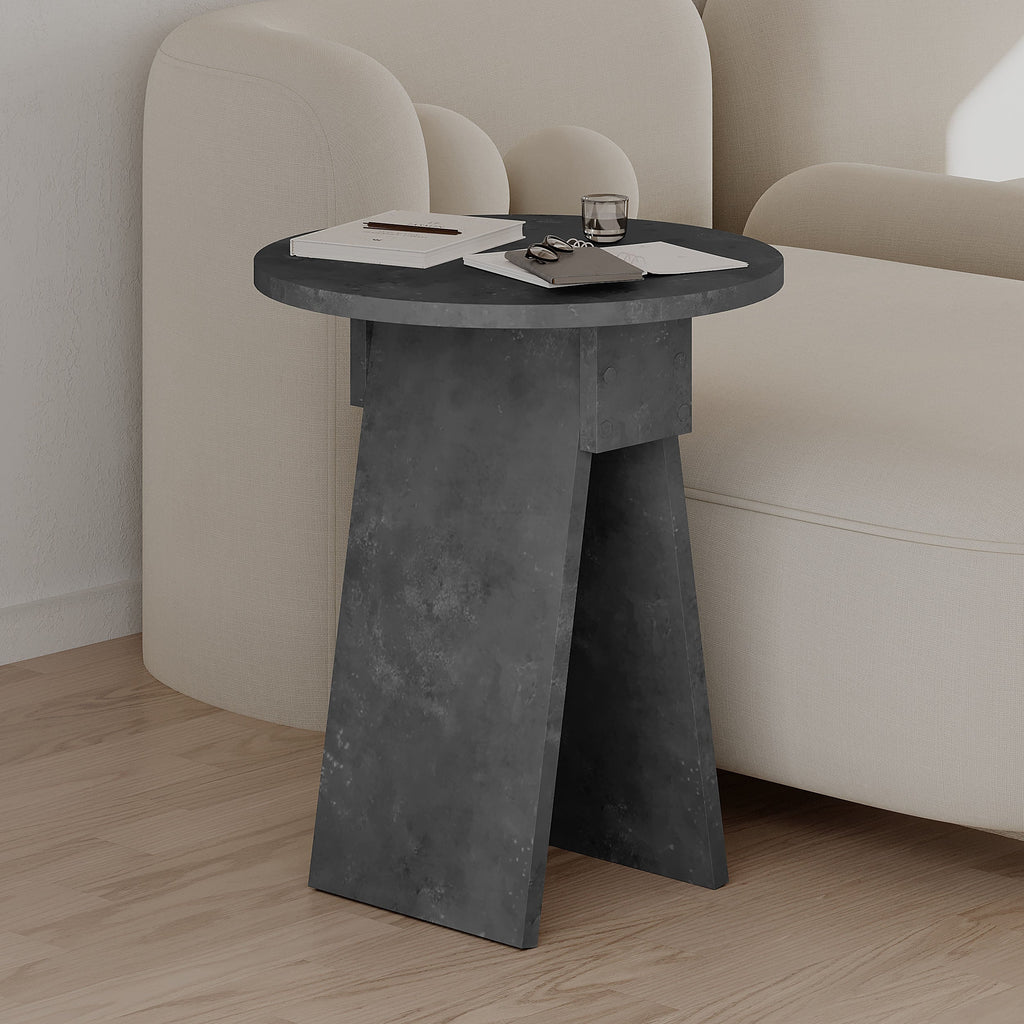 Table d'appoint Chen – Table d'appoint ronde moderne pour salon, chambre ou entrée