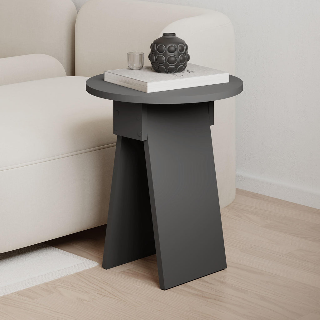 Table d'appoint Chen – Table d'appoint ronde moderne pour salon, chambre ou entrée