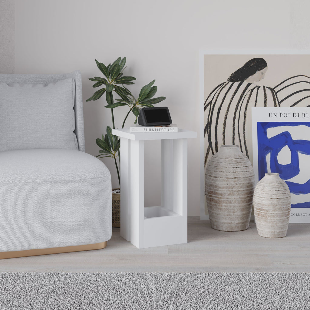 Table d'appoint Tasos – Table d'appoint compacte et moderne pour chevet et canapé