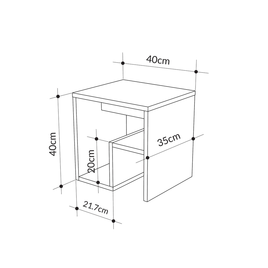 Table d'appoint Bon avec porte-revues – Table d'appoint compacte et moderne pour petits espaces