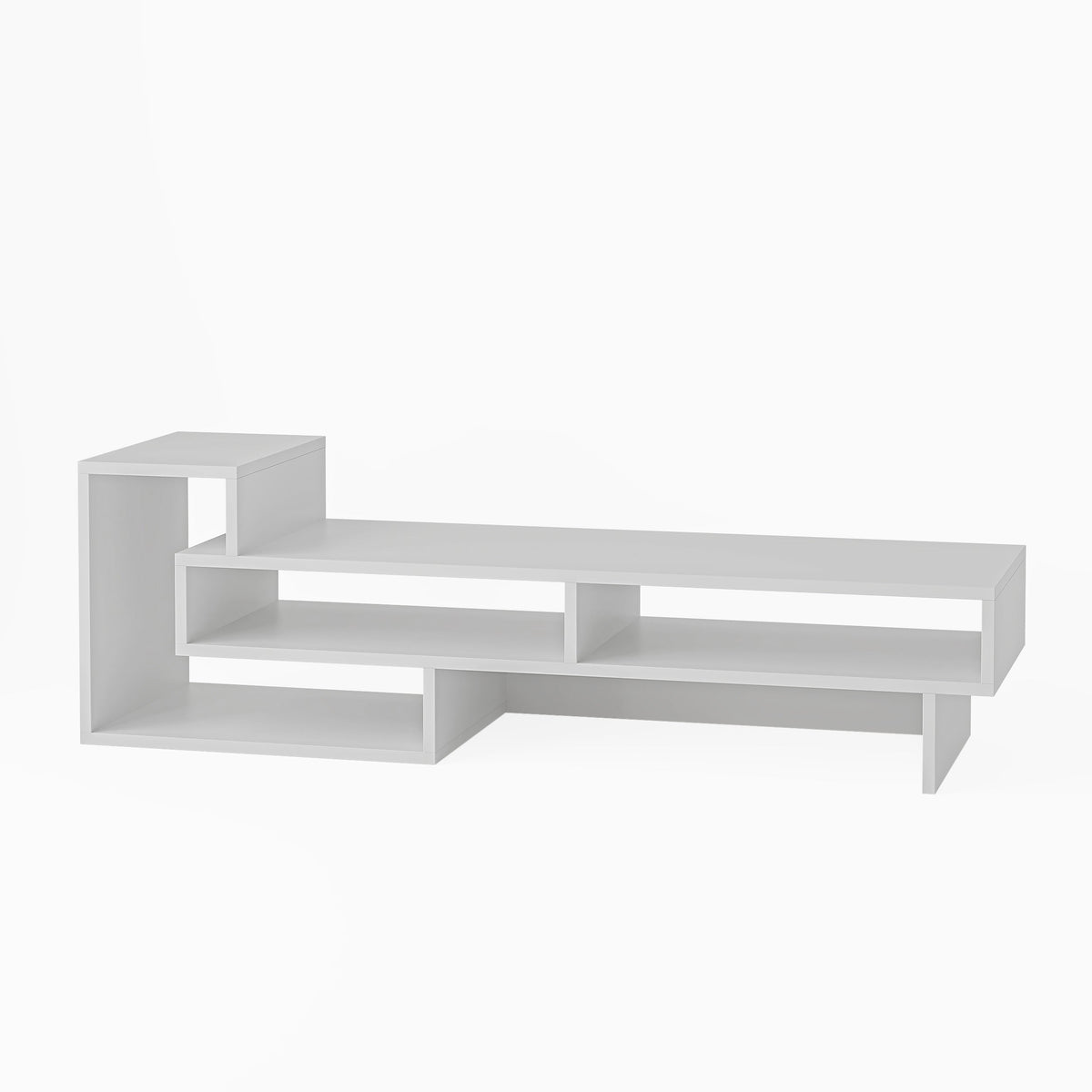 Meuble TV moderne Tetra, meuble TV multimédia avec étagères 136,5 cm