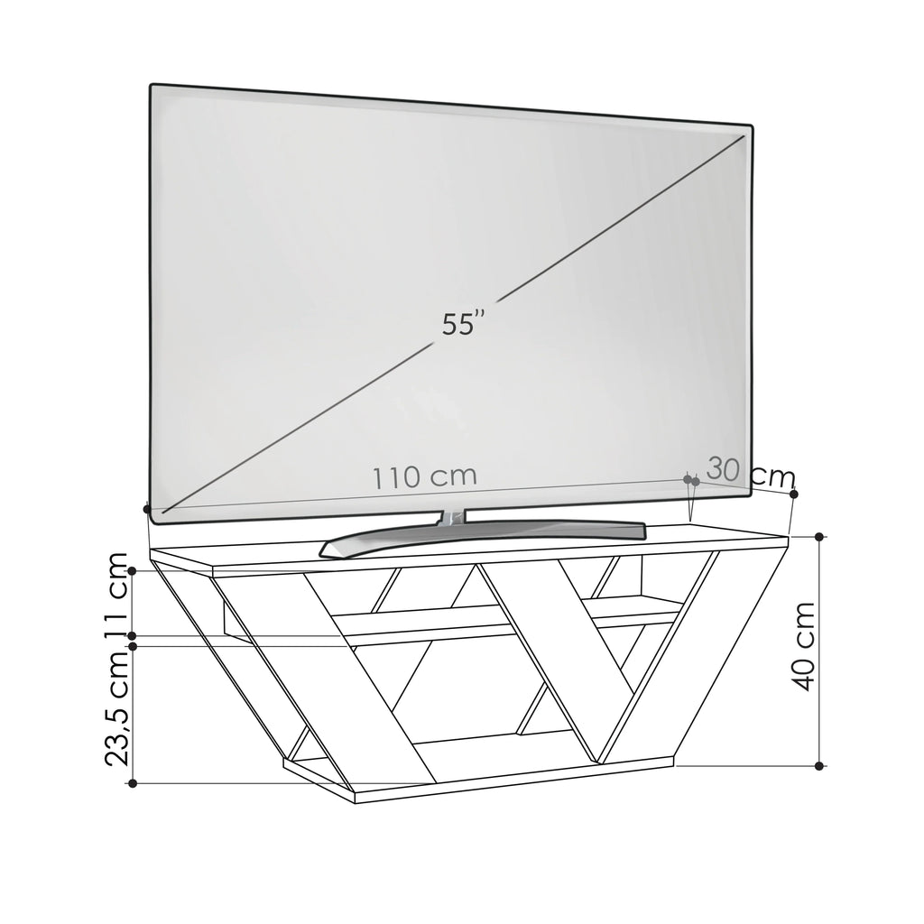 Meuble TV moderne Pipralla 110 cm