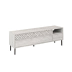 Meuble TV moderne Heaton, meuble multimédia avec armoire de rangement 144,6 cm