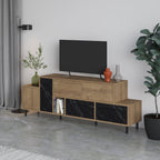 Meuble TV moderne Hermès avec centre multimédia et armoire de rangement 171,2 cm