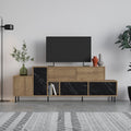 Meuble TV moderne Hermès avec centre multimédia et armoire de rangement 171,2 cm