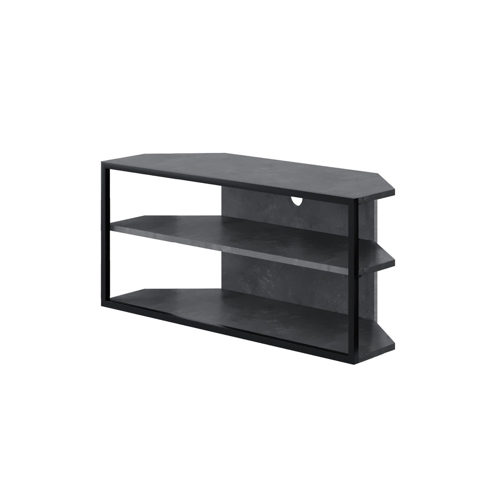 Meuble TV d'angle Echo – Unité d'angle compacte pour téléviseurs avec étagères de rangement pour salons ou appartements