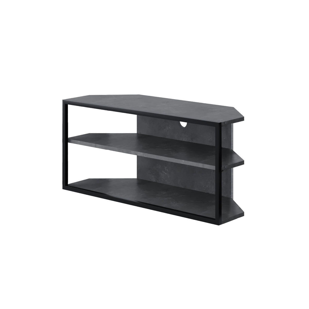 Meuble TV d'angle Echo – Unité d'angle compacte pour téléviseurs avec étagères de rangement pour salons ou appartements