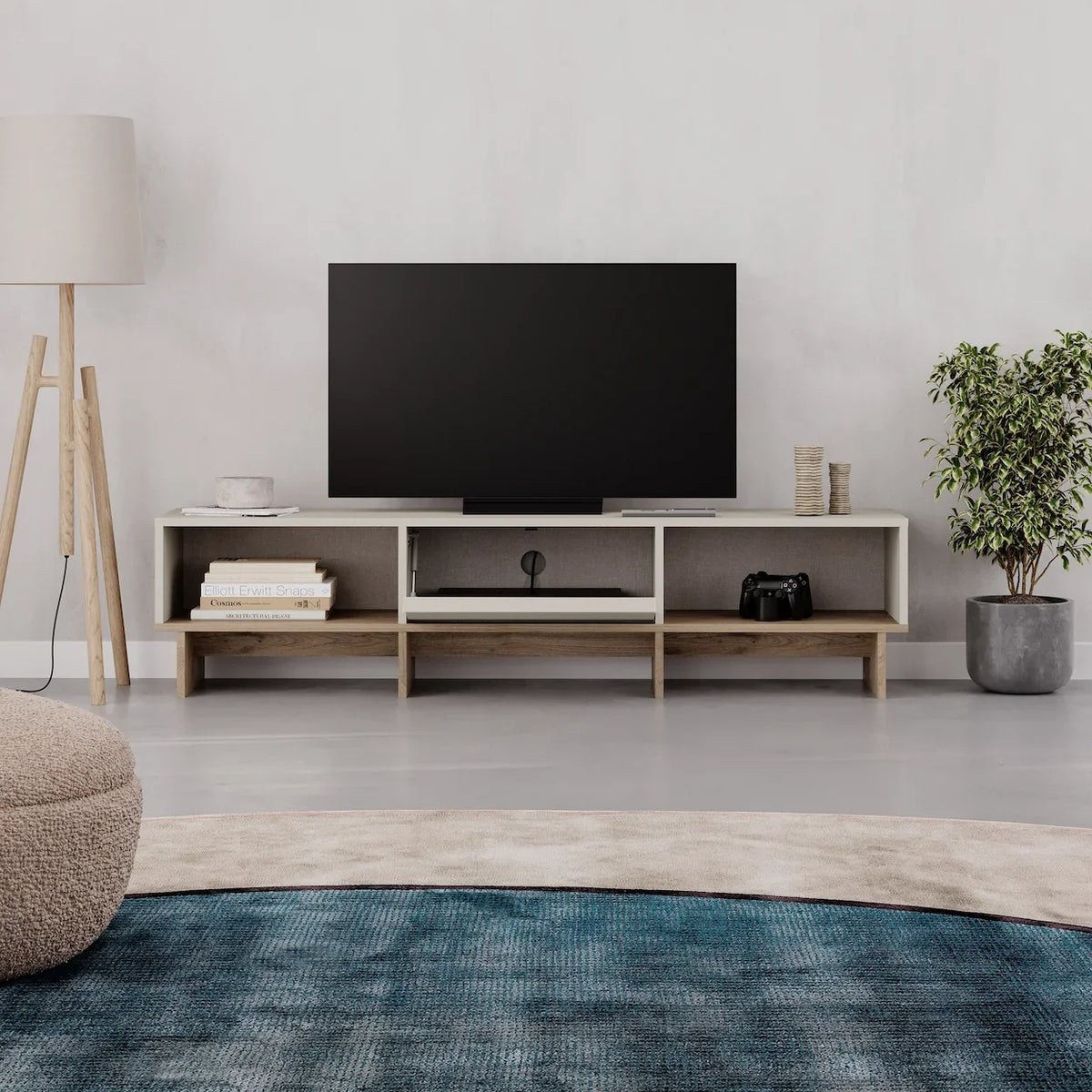 Meuble TV moderne Yuki avec rangement 170 cm