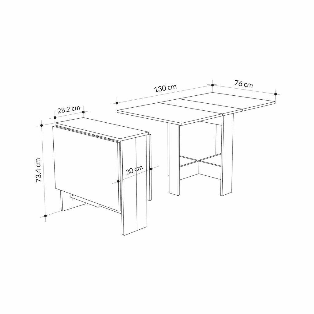 Table de salle à manger Artemio – Pliante – Finition blanche