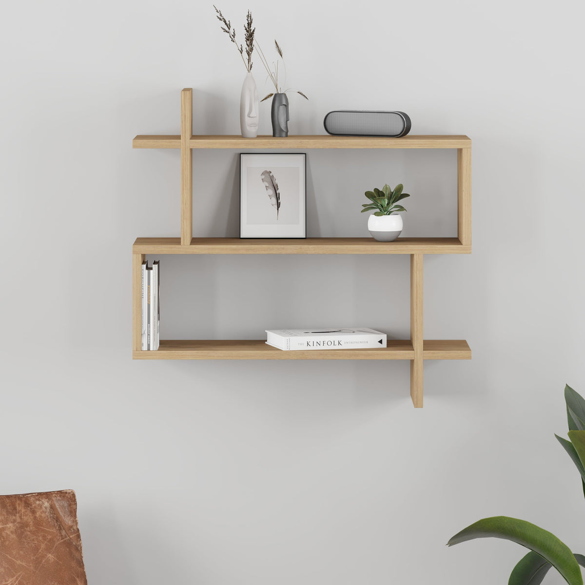 Bibliothèque murale moderne Paralel, étagère de présentation, moyenne L 70 cm