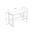 Table de travail modèle 4 avec 1 étagère carrée – Chêne – Bois noir