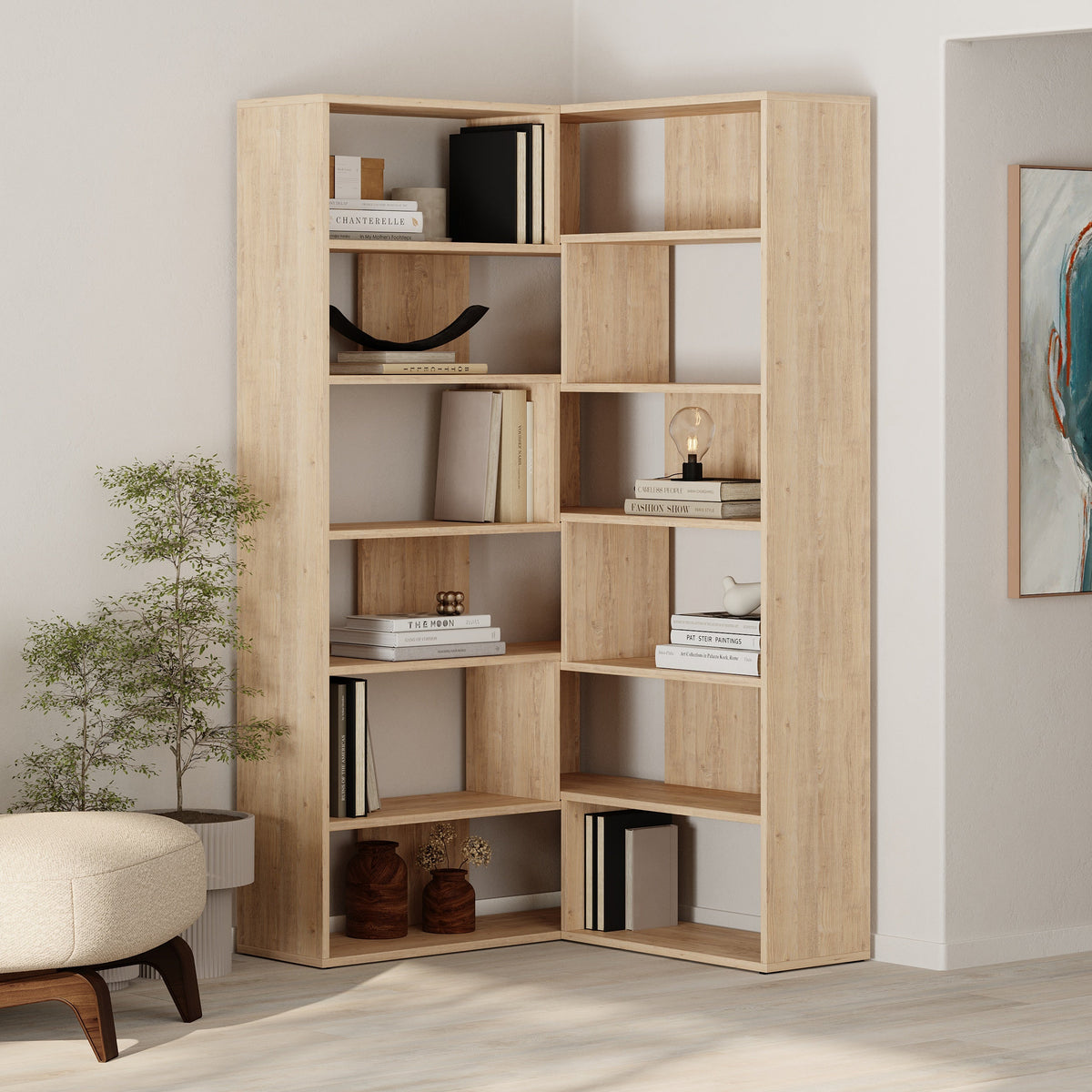 Étagère d'angle multifonctionnelle Molly Modern n°4, haute, 179 cm