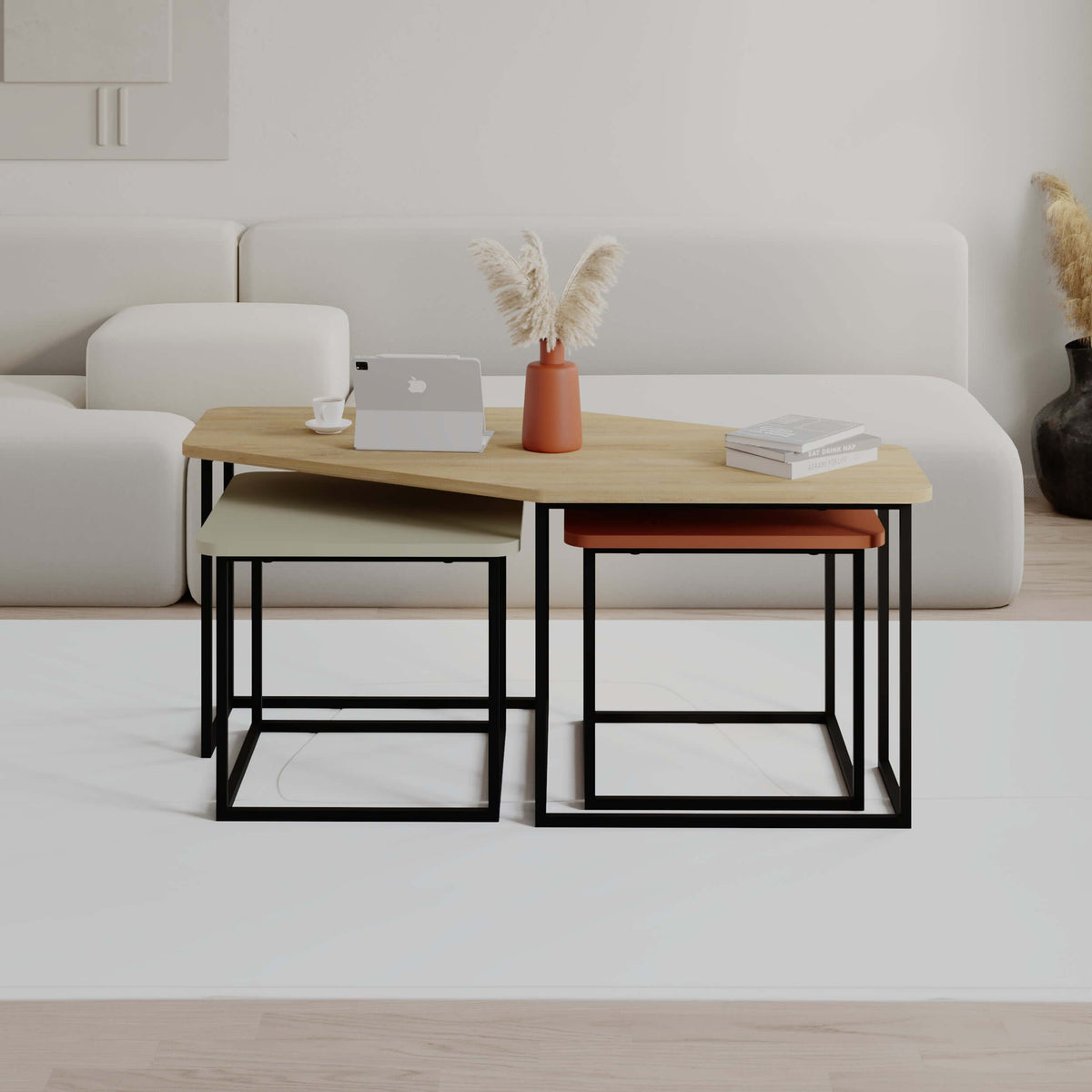 Table basse moderne Nesty 3 pièces