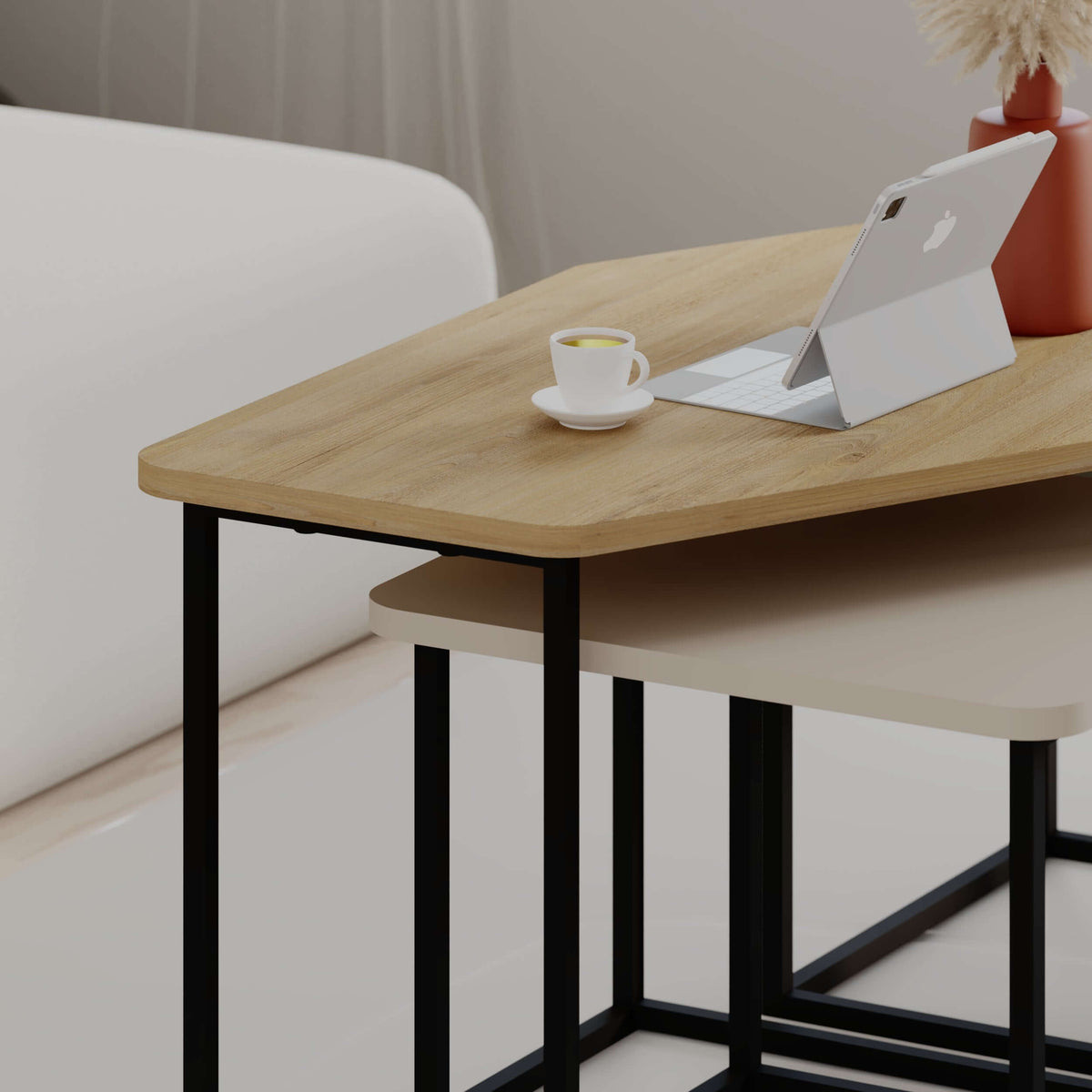 Table basse moderne Nesty 3 pièces