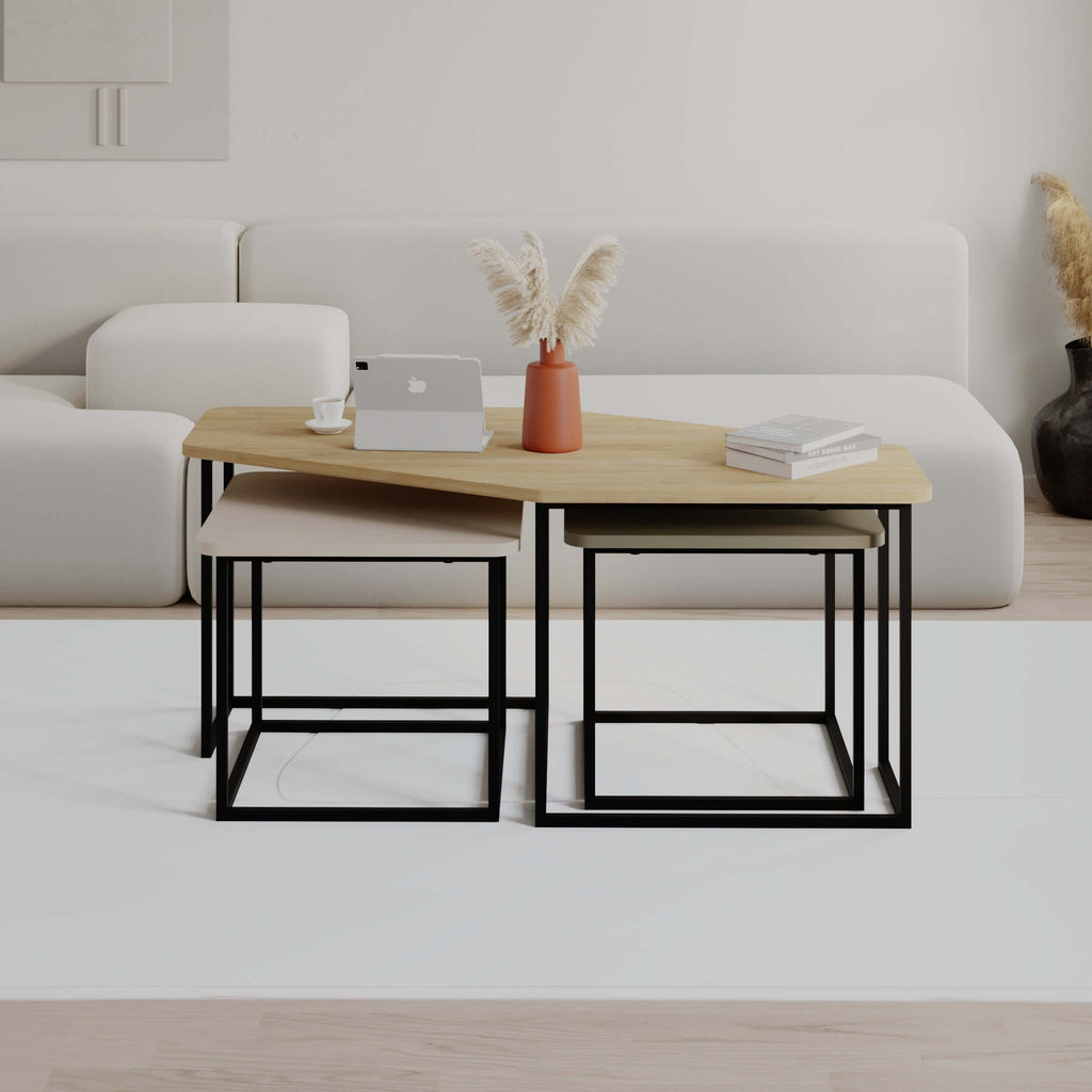 Table basse moderne Nesty 3 pièces