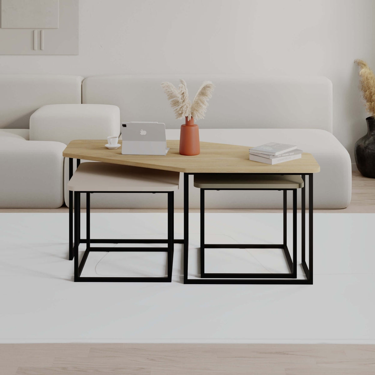 Table basse moderne Nesty 3 pièces