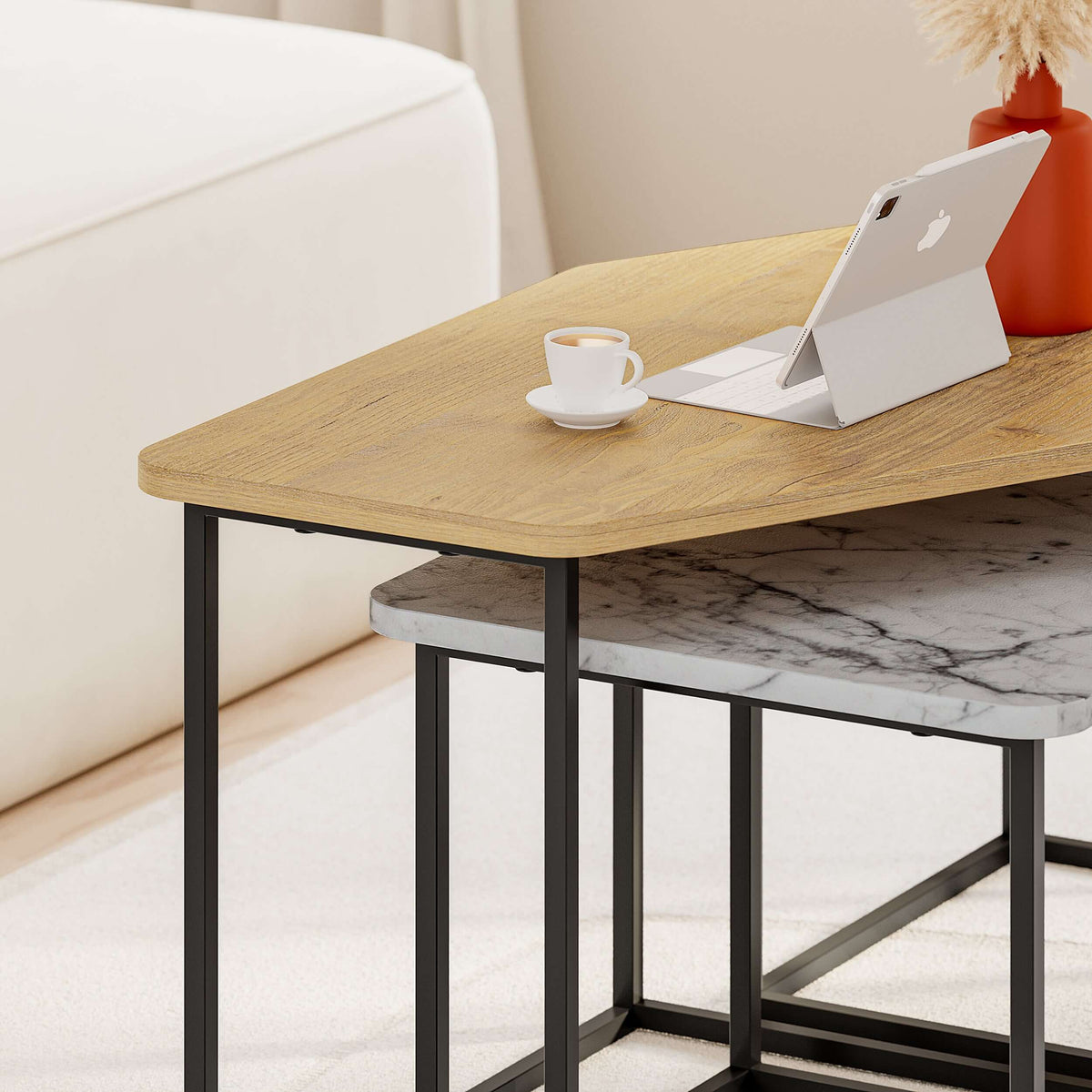 Table basse moderne Nesty 3 pièces
