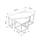 Table basse moderne Nesty 3 pièces