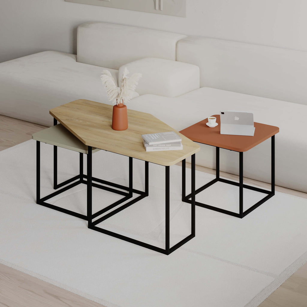 Table basse moderne Nesty 3 pièces