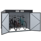 Abri à vélos verrouillable en métal gris anthracite avec rack pour 4 vélos