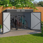 Abri à vélos verrouillable en métal gris anthracite avec rack pour 4 vélos