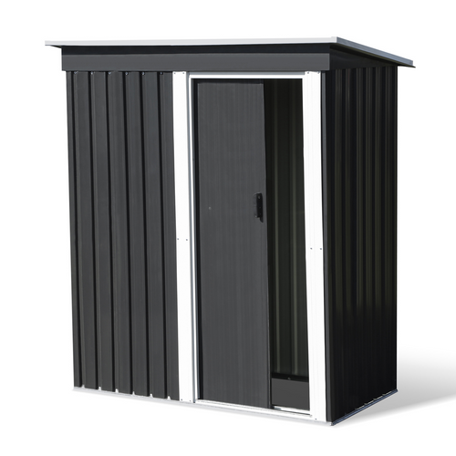 Abri de jardin 1,3 m² gris en acier galvanisé