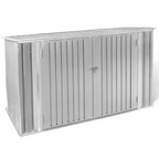 Abri de jardin en métal gris clair verrouillable multi-rangement pour vélos, outils, poubelles