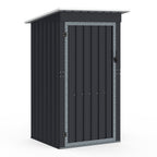 Abri de jardin gris en acier galvanisé 100 x 95 x 160 cm avec toit incliné 1 porte