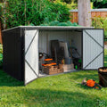 Abri de jardin XXL en métal gris anthracite verrouillable multi-rangement pour stockage vélos, outils, poubelles
