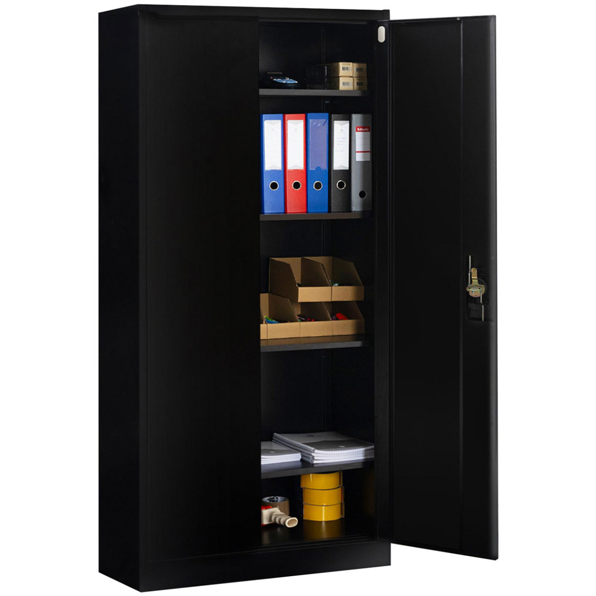 Armoire métallique 5 niveaux 80 cm noire