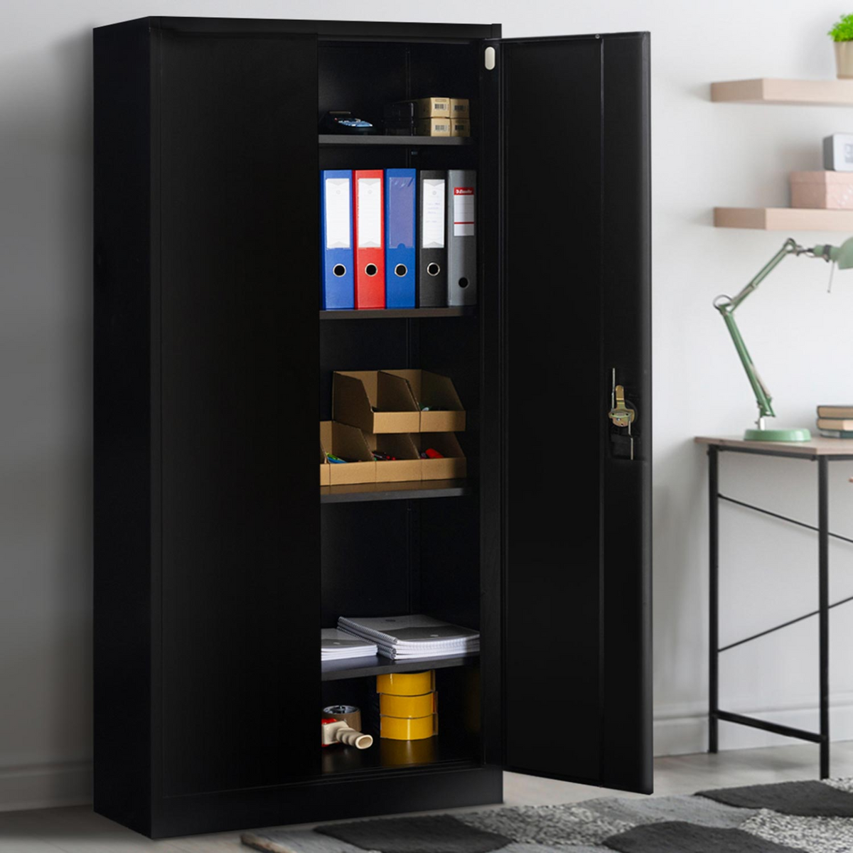 Armoire métallique 5 niveaux 80 cm noire