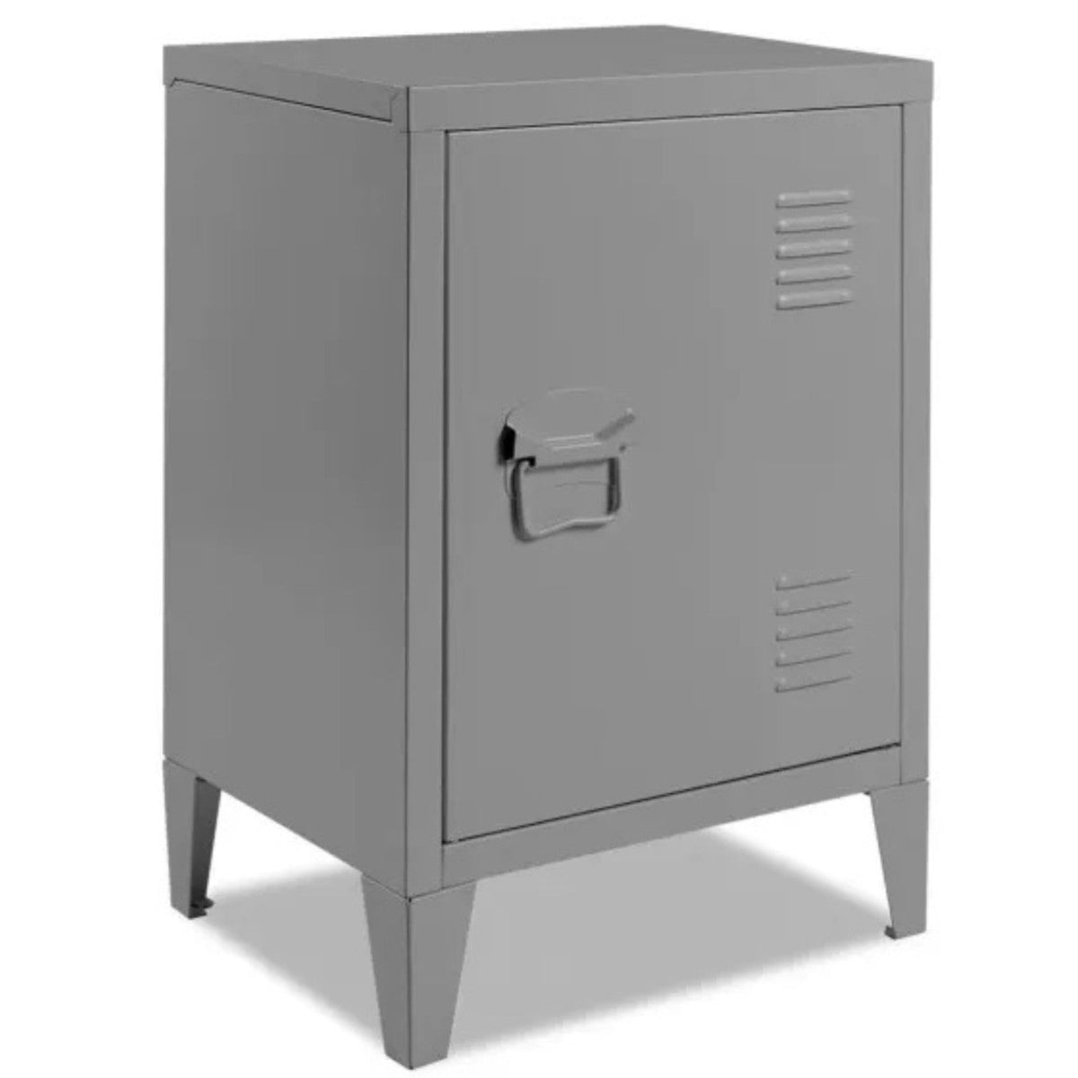 Table de chevet ESTEL 1 porte métal gris foncé design industriel