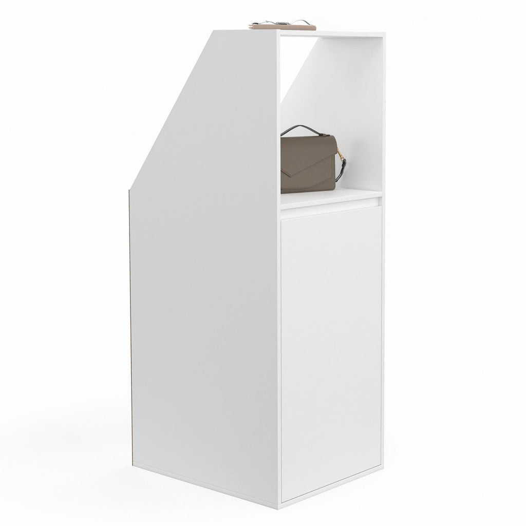 Armoire sous pente 1 porte et 1 niche TOMI 40 x 50 x 110/70 cm blanc