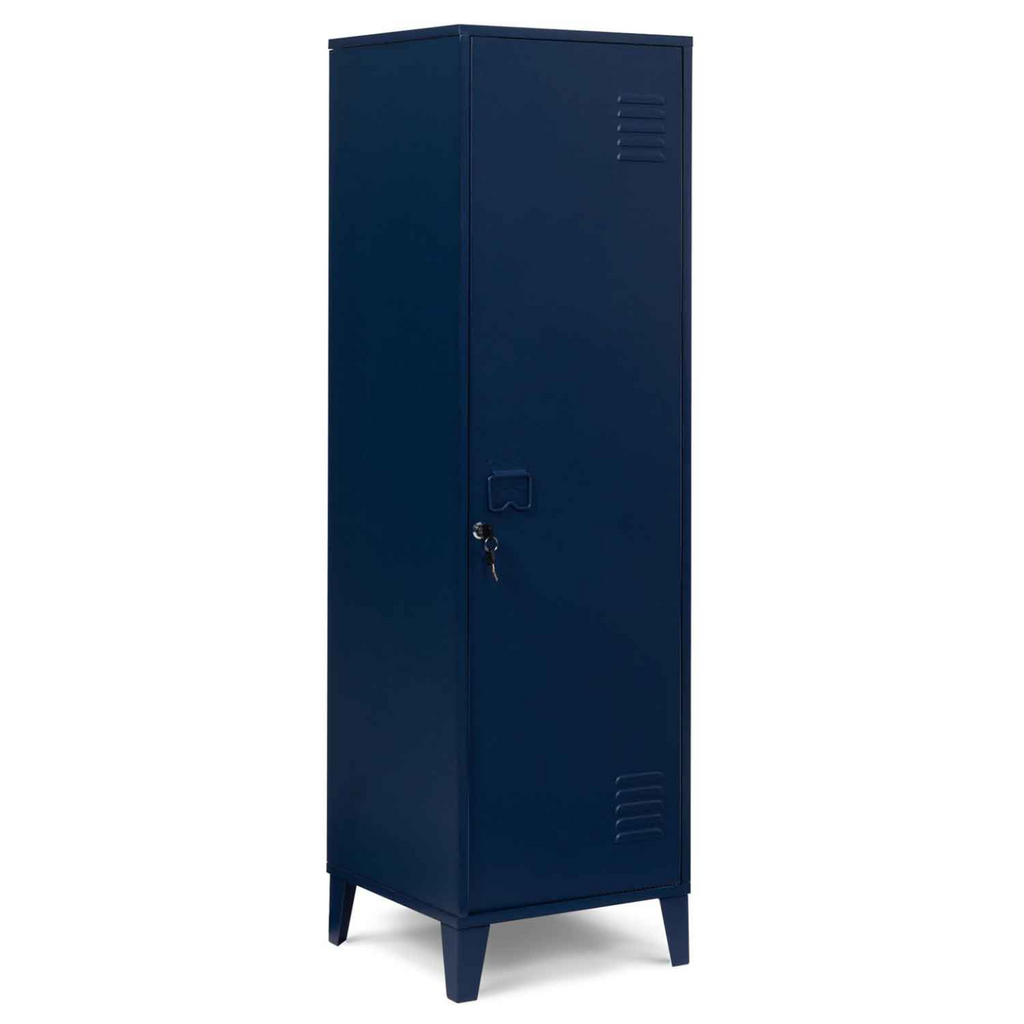Armoire vestiaire ESTER 1 porte métal bleu foncé design industriel