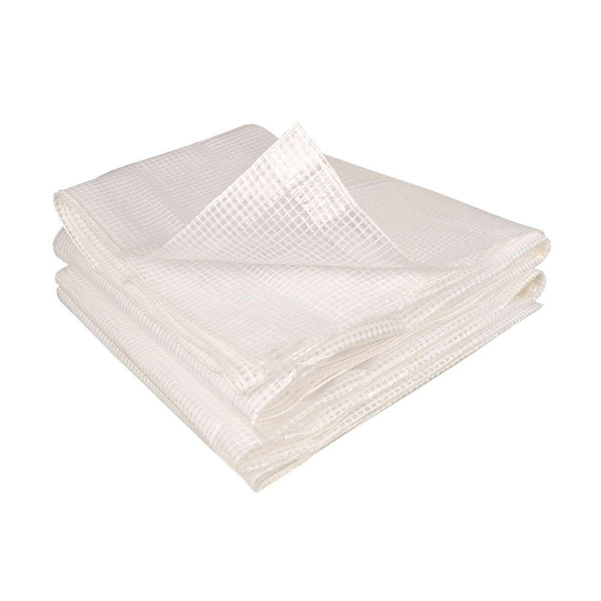 Bâche de rechange 130g/m² pour serre à tomates 3m² blanche relevable 2 fenêtres + porte zippée