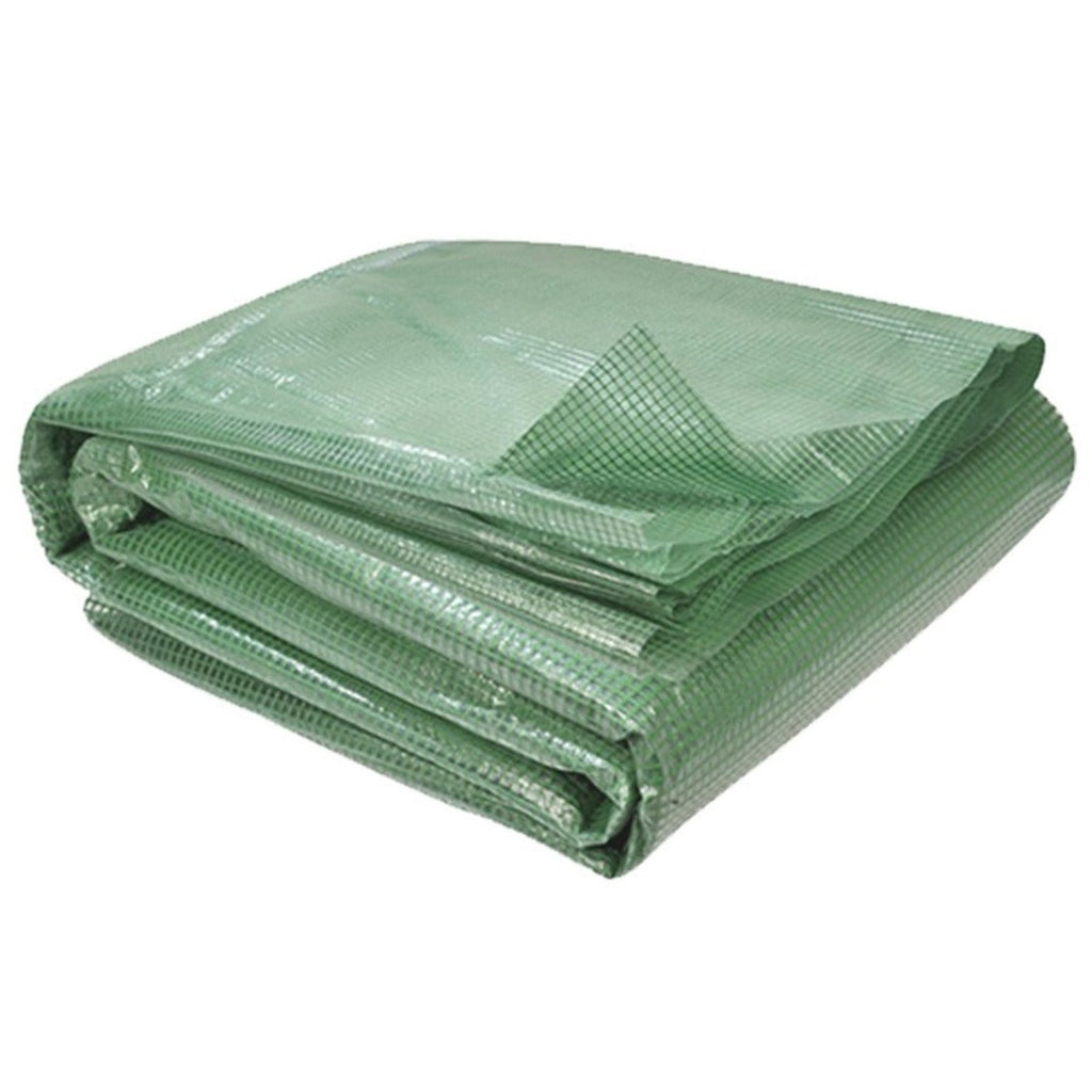 Bâche de rechange pour serre de jardin tunnel 18 m² 6 x 3 x 2 m anti-UV avec porte et fenêtres CRIMÉE verte