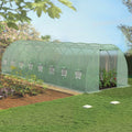 Bâche de rechange pour serre de jardin tunnel 24m² 8 x 3 x 2 m anti-UV avec porte et fenêtres DES ANDES verte