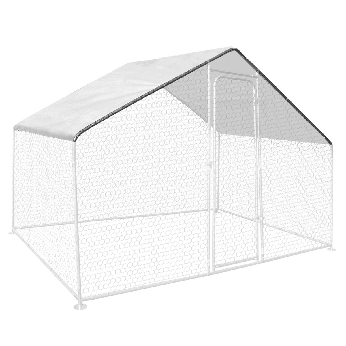 Bâche étanche blanche 3,4x1,90 m 150 g pour enclos de poulailler