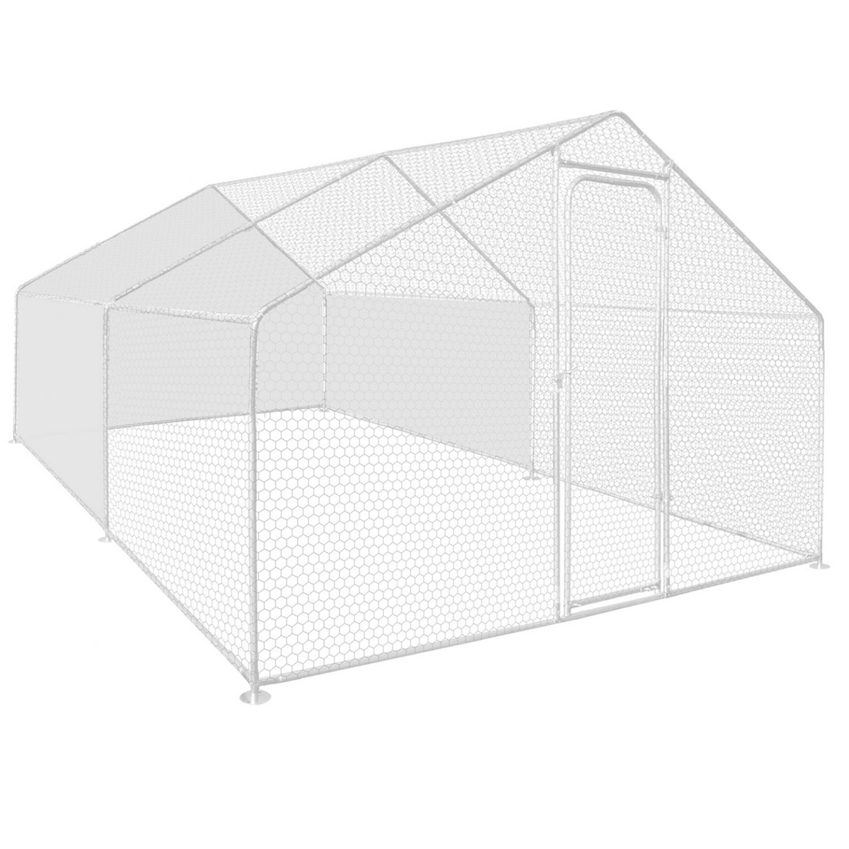 Bâches imperméables blanches 1 arrière + 2 côtés 150 gr pour enclos poulaillers