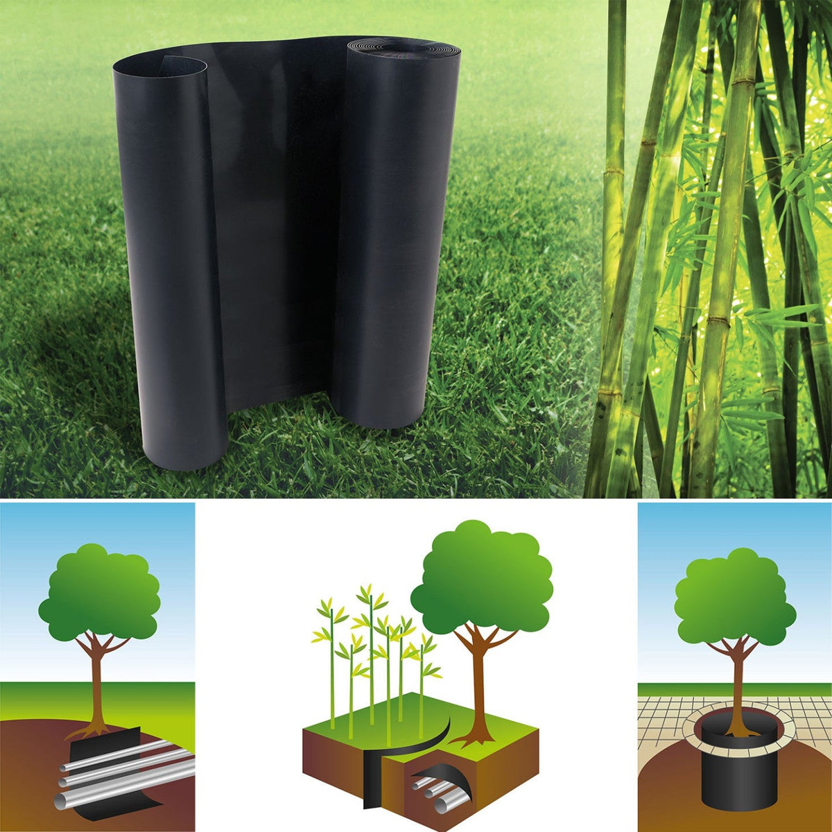 Barrière anti-racines pour bambou 5m 800gr anti-rhizomes H.60 cm