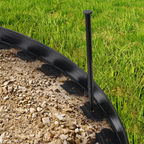 Bordure de jardin flexible 8 m noire hauteur 12 cm + 24 piquets