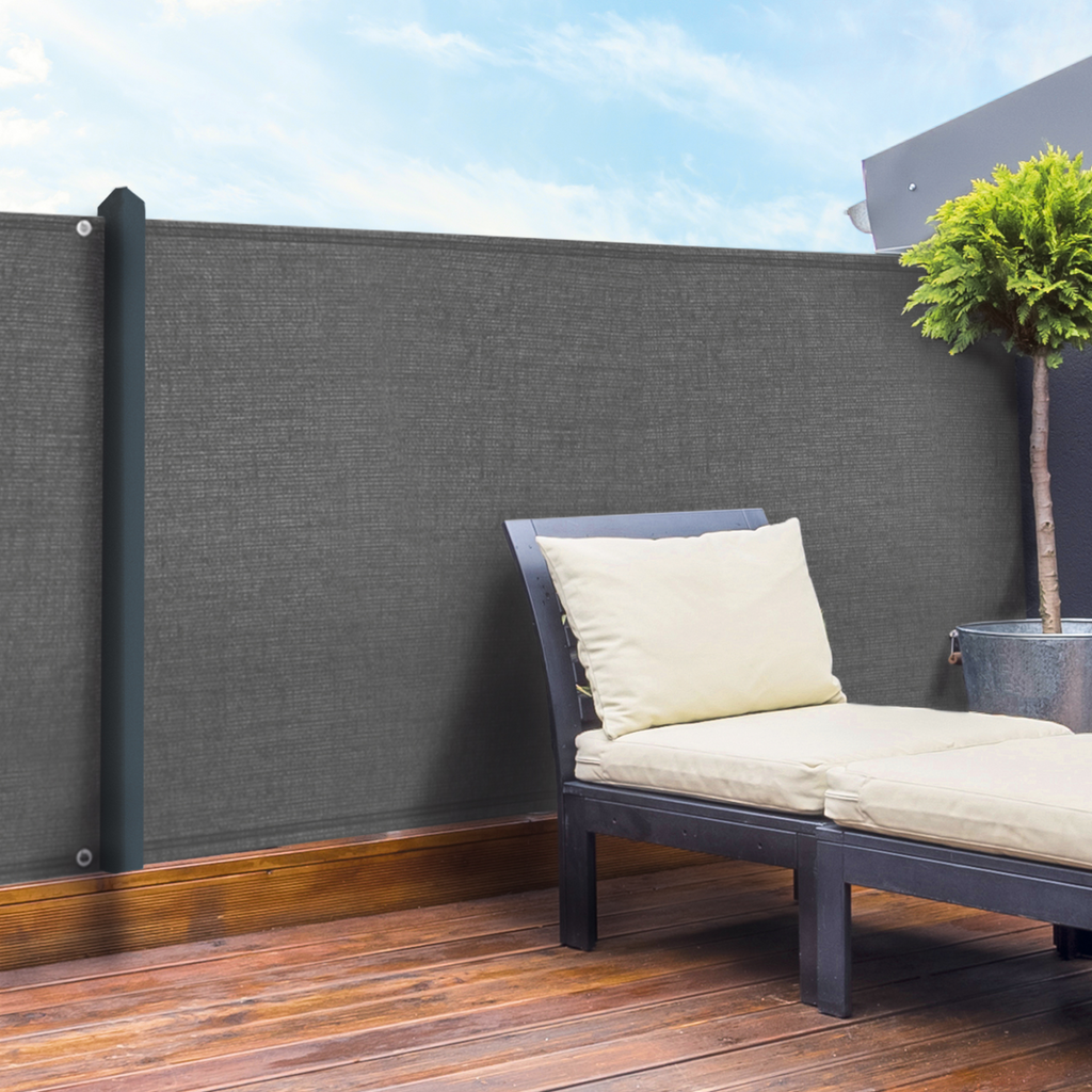 Brise-vue renforcé 1,5 x 10 m gris 90 g/m² classique