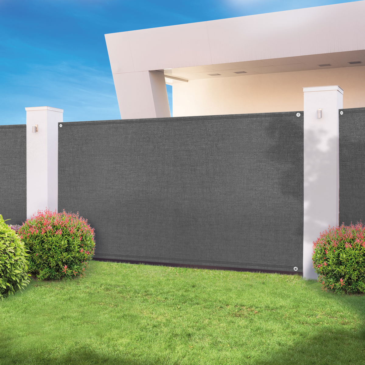 Brise-vue haute densité 1,5 x 10 m gris 300 g/m² qualité pro