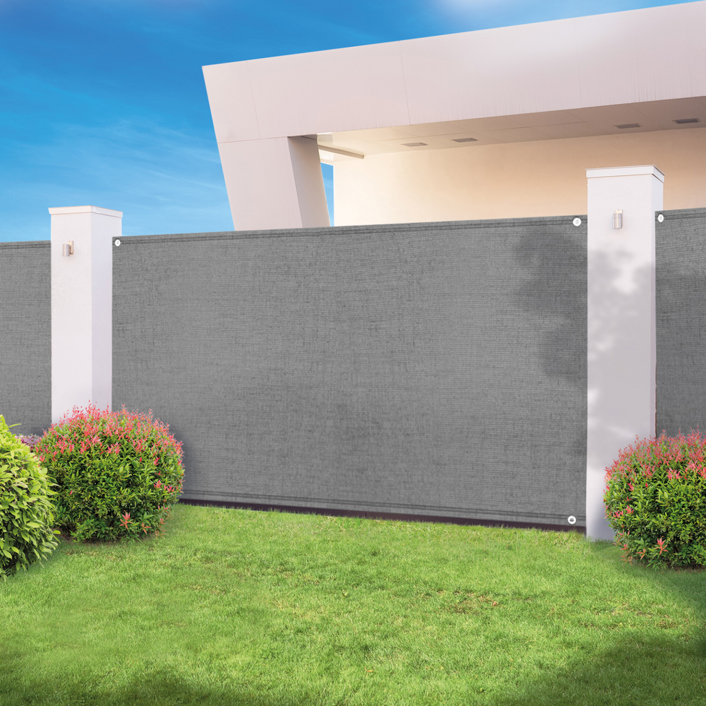 Brise-vue haute densité 1,5 x 10 m, gris clair, 300 g/m², qualité pro